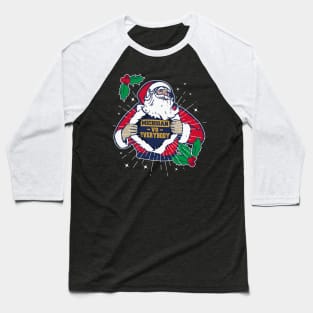 Santa is a Michigan Fan Funny Vintage Baseball T-Shirt